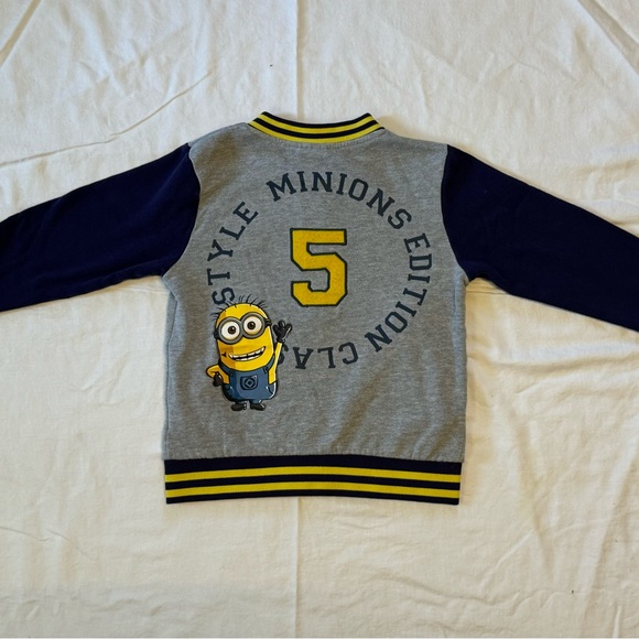 Kids Minion Varsity Jacket Sweater - Picture 3 of 11